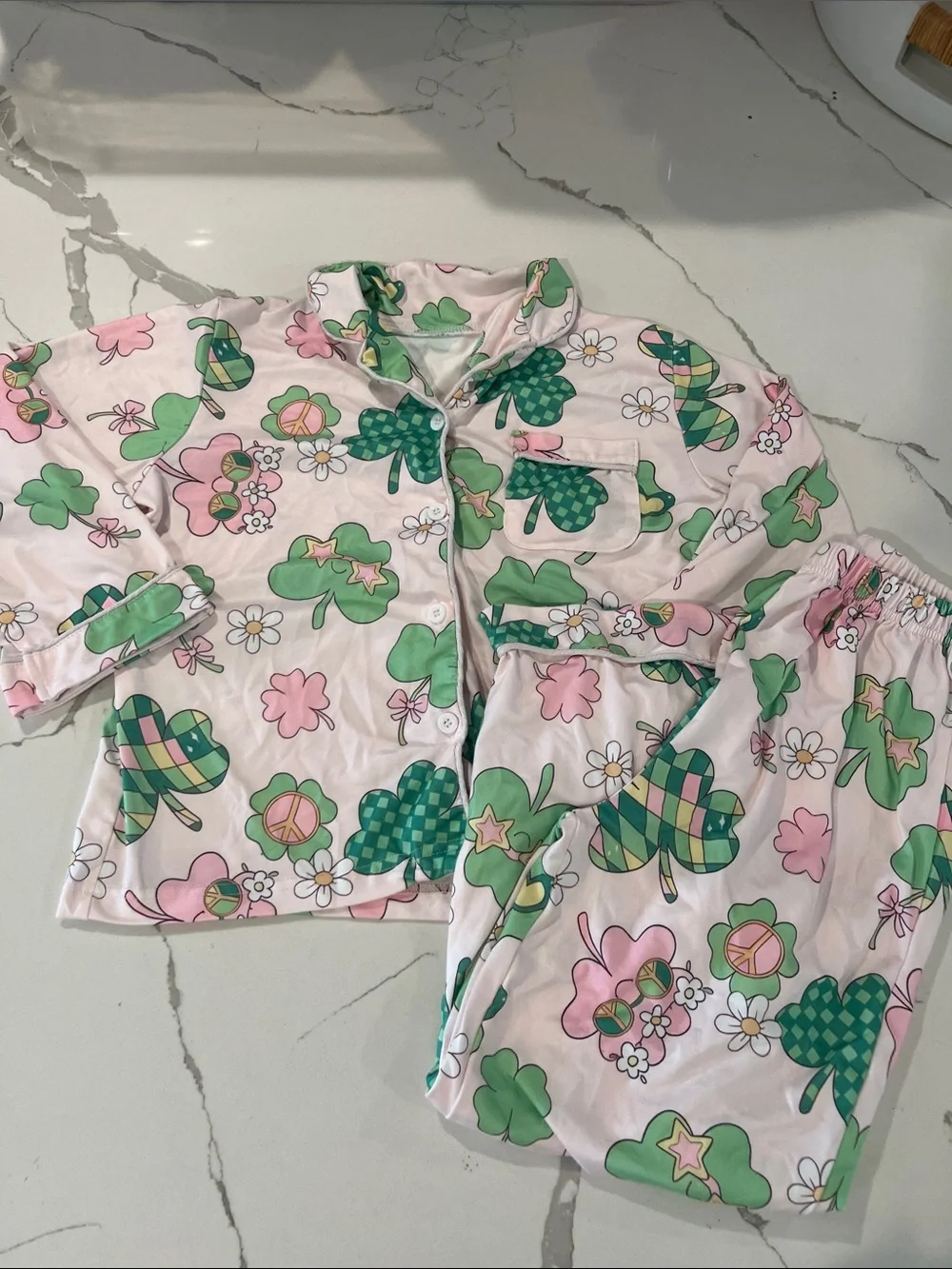 Girls Shamrock PJ Set